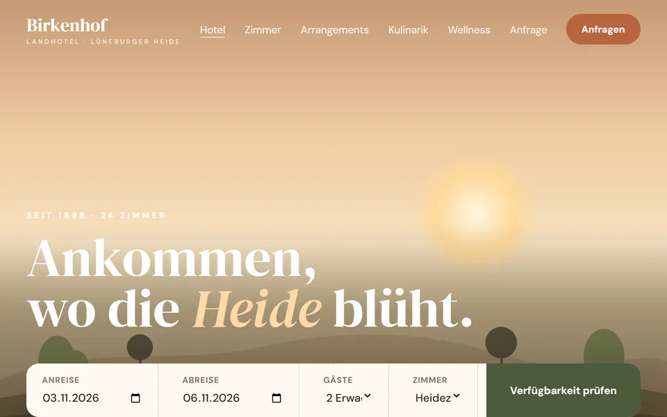 Landhotel Birkenhof – Unternehmenswebsite · Hotel