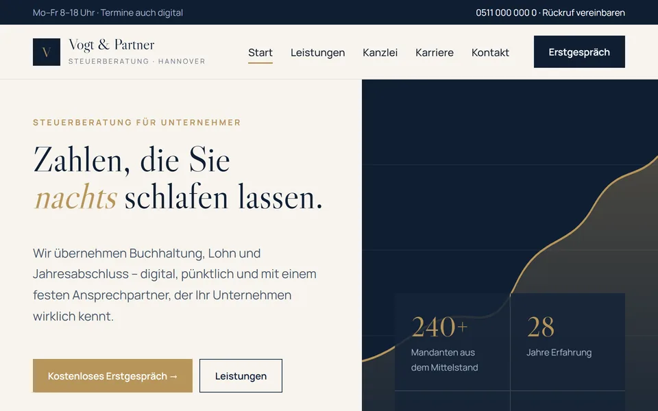 Vogt & Partner – Unternehmenswebsite · Steuerkanzlei