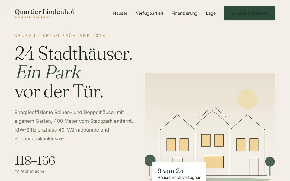 Quartier Lindenhof – Landingpage · Neubauprojekt