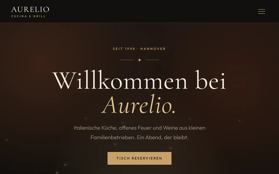 Aurelio – Unternehmenswebsite · Restaurant