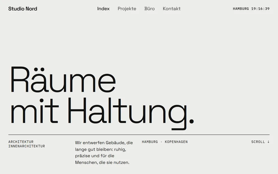 Studio Nord Architekten – Unternehmenswebsite · Architektur