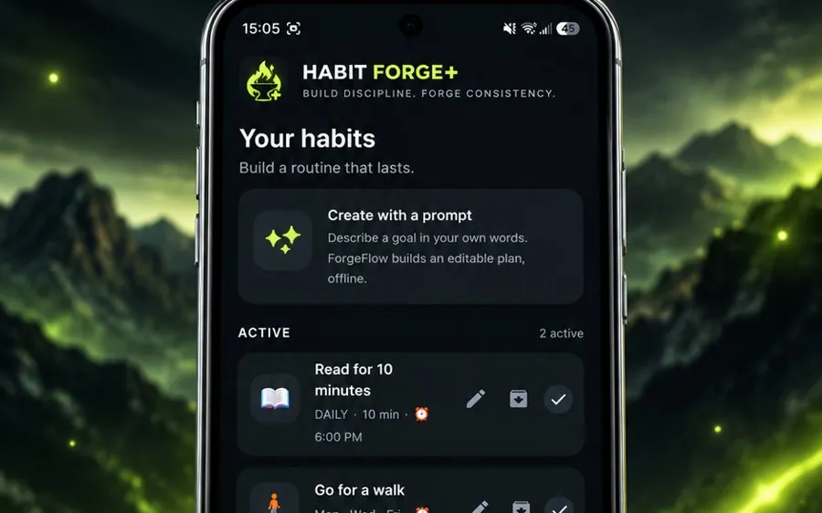 Eigene App Habit Forge+
